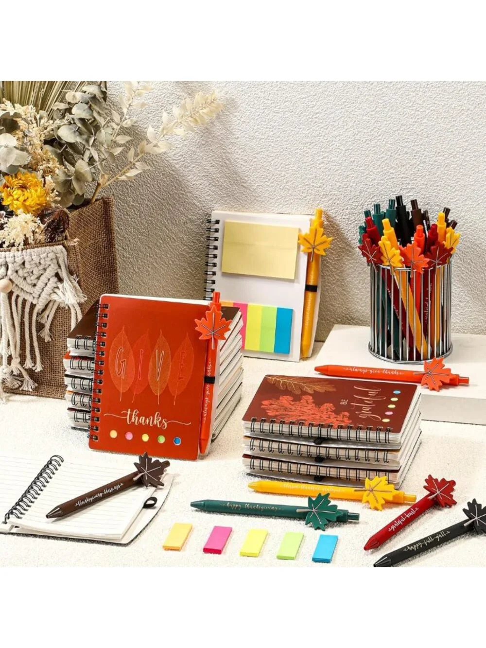 Autumn Notebook & Ballpoint Pen Set - 36 Fall Thanksgiving Gifts for All